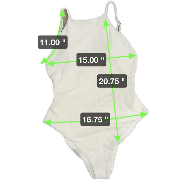 NWT* Andie Asbury Ribbed 1 Piece Swimsuit in White - Women's Large - Picture 8 of 8